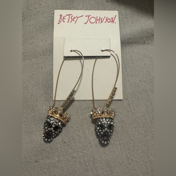 Betsey Johnson Jewelry - Betsey Johnson Gold and Silver Skull Earrings